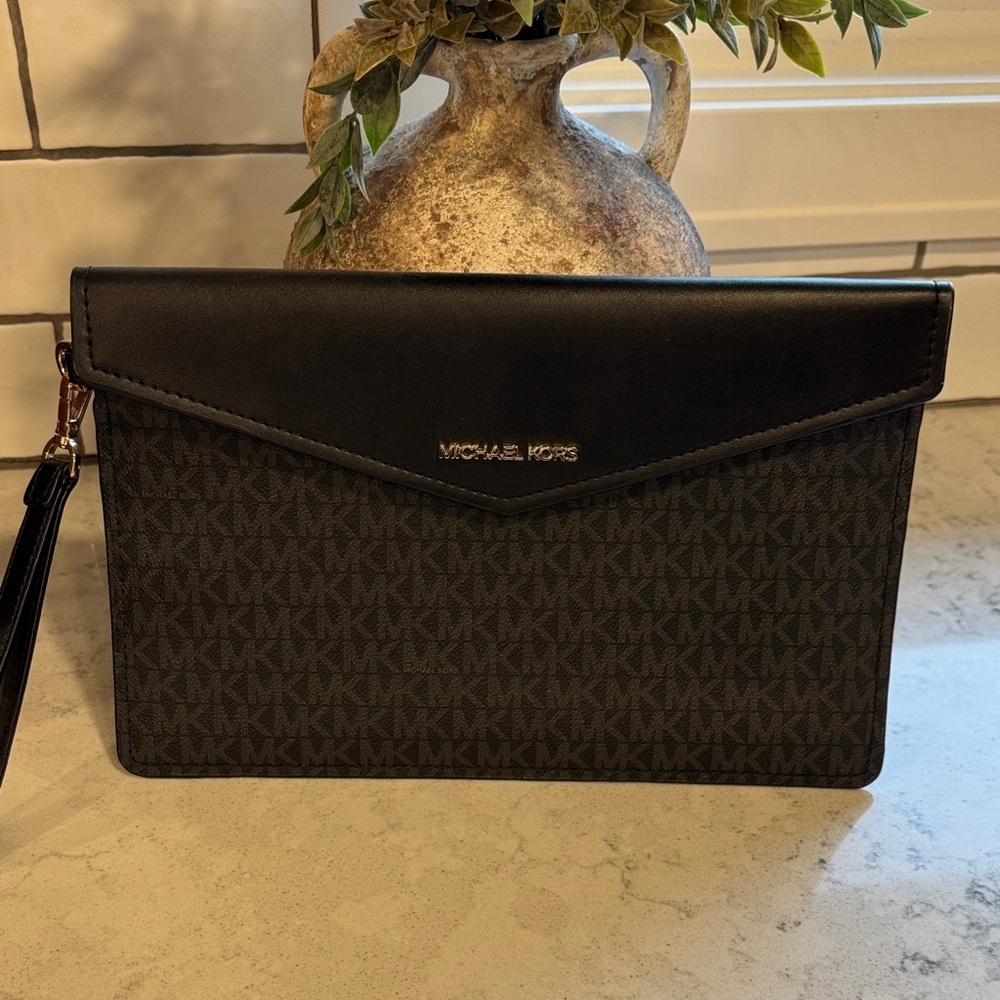 Michael Kors Black Monogram Clutch
